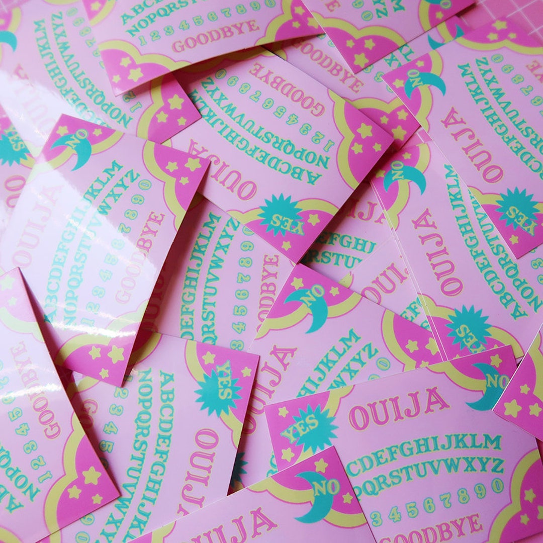 Pastel Pink Ouija Board, Gloss White Vinyl Sticker Etsy
