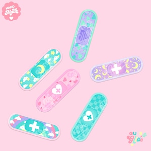 Mini Pastel Bandaids Self Care Menhera Holographic Sticker Pack