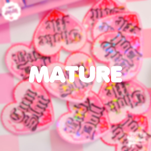 Baby Doll, Cum Slut, Choke Me Mature Heart Holographic Sticker