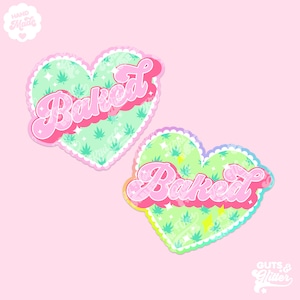 Cute Marijuana Baked Holographic Sticker