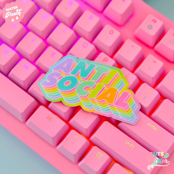 Anti Social Holographic Sticker - Smaller Size