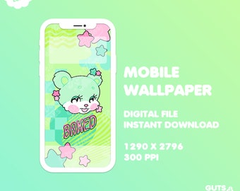 Baked Bunny Phone Wallpaper Digital Download