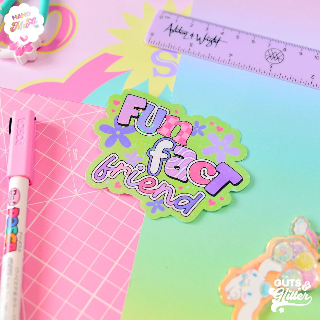 Fun Fact Friend, ADHD Autism Holographic Sticker - Etsy