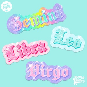 Zodiac Star Sign Holographic Sticker