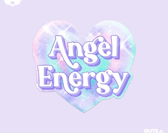 Angel Energy Heart Holographic Sticker