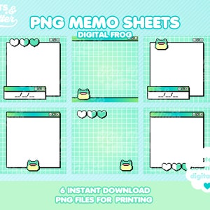 Digital Frog Printable Memo Sheets Journal Scrapbook Digital Download