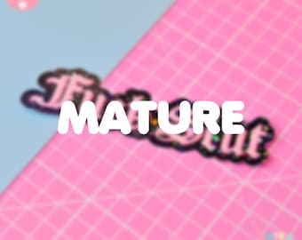 Fuck Slut Mature Holographic Sticker