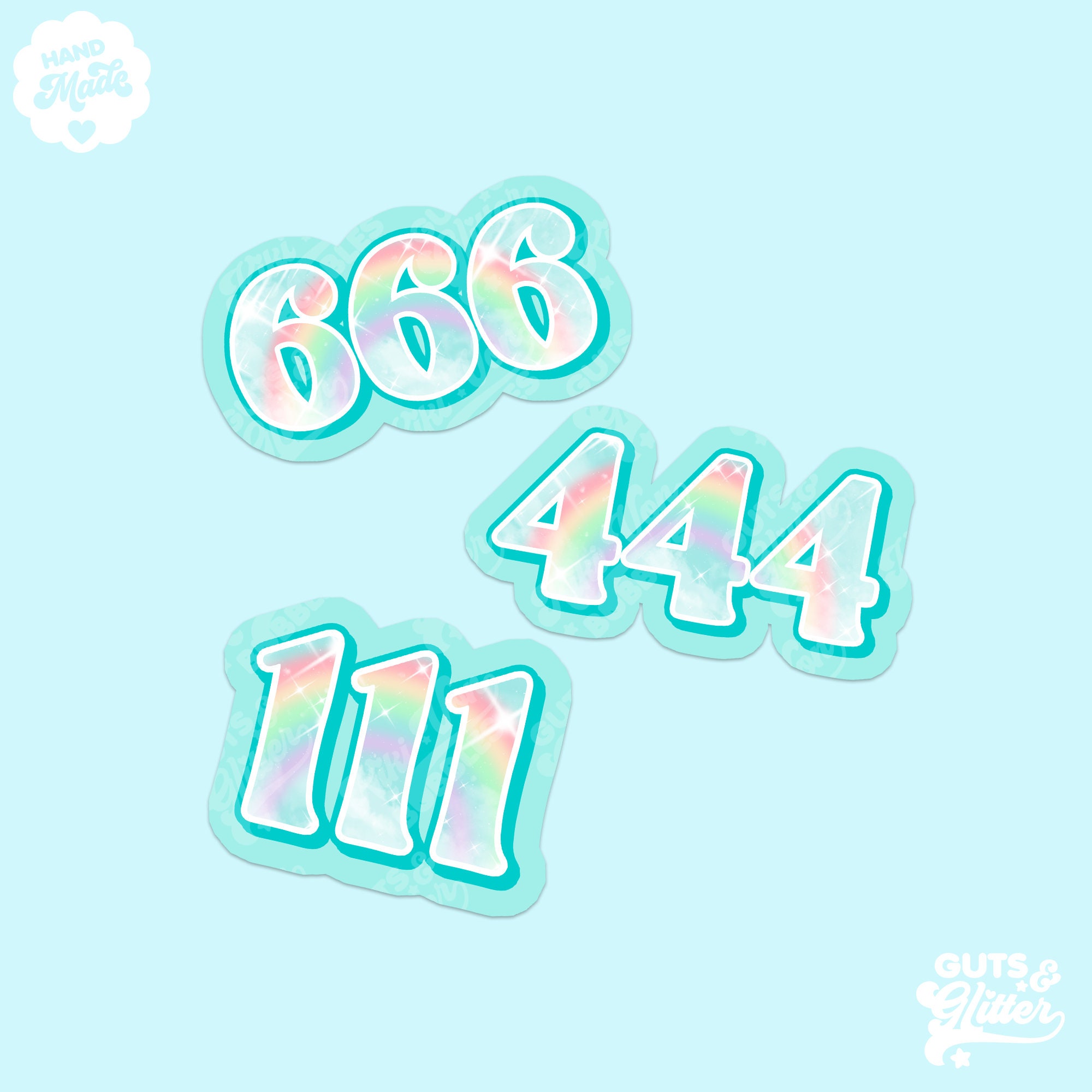 Angel Numbers Holographic Sticker - Smaller Size - Etsy