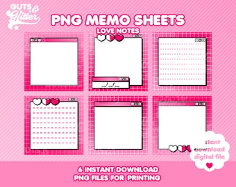 Love Notes Printable Memo Sheets Journal Scrapbook Digital Download