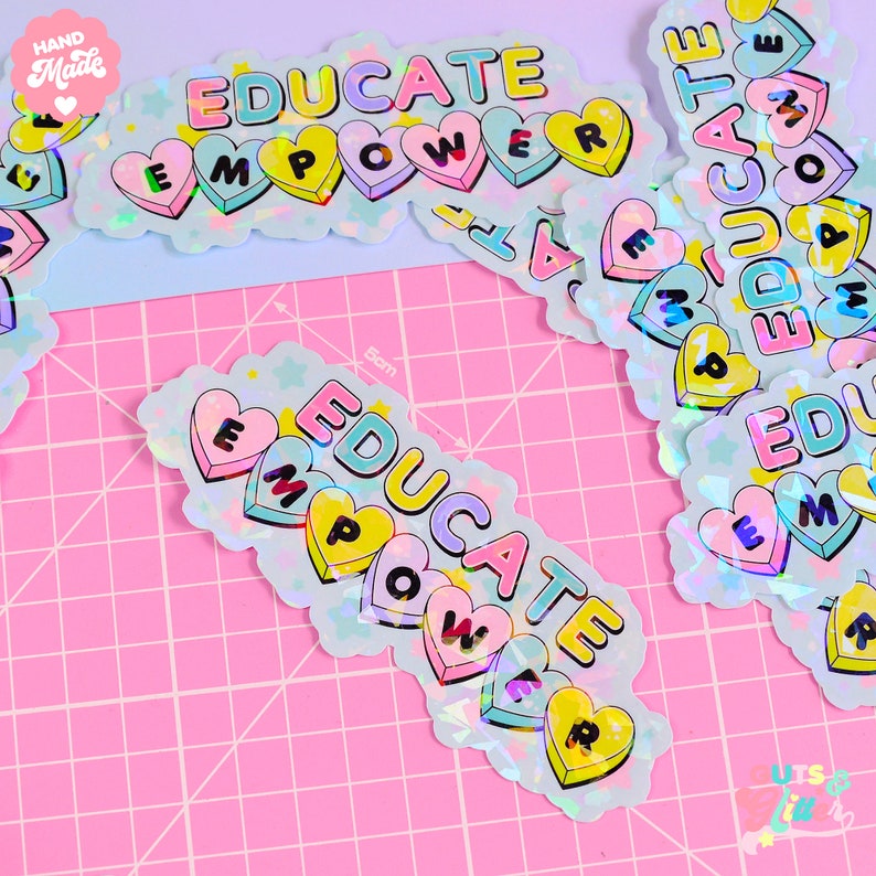 Educate Empower Holographic Sticker - Etsy