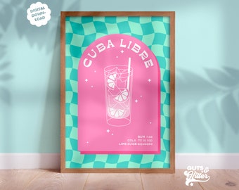 Cocktail Digital Télécharger Instant Printable Wall Art