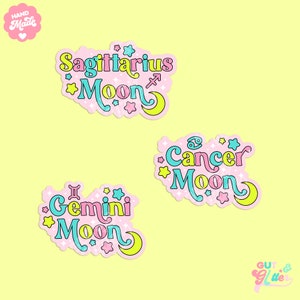 Moon Sign Holographic Sticker