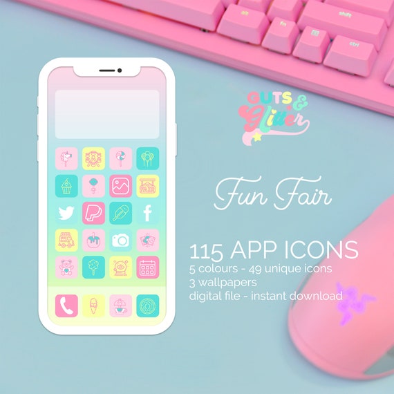 Fun Fair Pastel Phone Icons Wallpapers Digital Download - Etsy Fun Fair Pastel Phone Icons Wallpapers Digital Download - Etsy