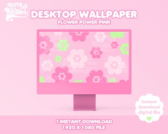 Flower Power Pink Desktop Wallpaper Digital Download