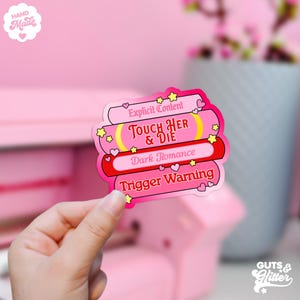 Dark Romance Trigger Warning, Smut Bookish Holographic Sticker
