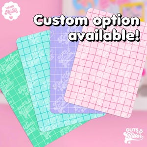 Kindle Insert for Clear Case - Check Grid Pastel Coquette Bookish Holographic