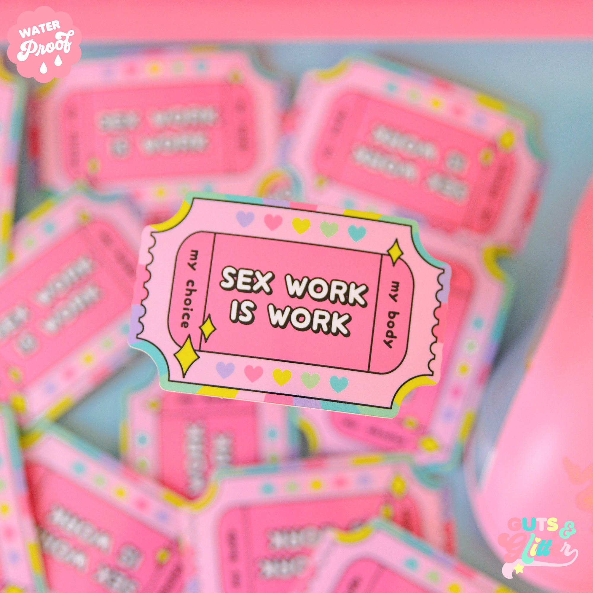 Sex Work is Work Gloss White Vinyl Sticker
