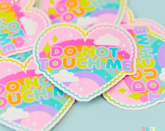 Do Not Touch Me Heart Holographic Sticker
