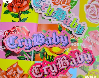 Cry Baby, Pink Tones Holographic Sticker