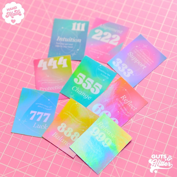 Angel Numbers Aura Iridescent Sticker Pack