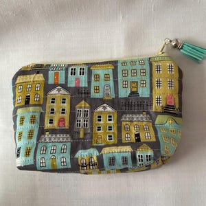 Quilted fabric, zippered pouch, bag