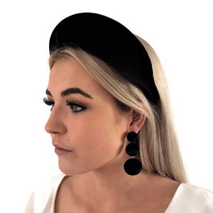Extra Wide Velvet Padded headband, Bump Headpiece, Poufy fascinator, 7 cms wide,
