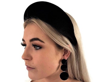 Extra Wide Velvet Padded headband, Bump Headpiece, Poufy fascinator, 7 cm wide,