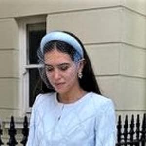 Blue Silk Satin Headband Padded  and Blusher Nose Length Veil with rounded padding Duchess Pure Silk  4 cms wide 2 cms high