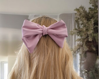 Pink Satin Bow Hair Clip, Duchess Satin  Fascinator