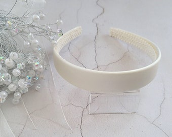 Ivory Seide Alice Band Stirnband Haarband 2,5 cm breit reiner Seide Satin Brautjungfer Braut