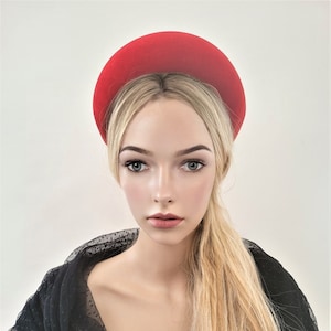 EXTRA Wide Red Velvet Padded headband, Fascinator, Matador Spanish Style 7 cms Wide - Stunning!,