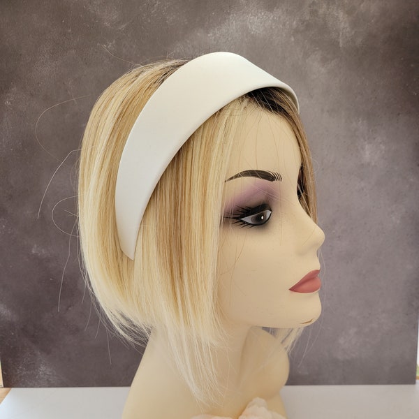 Bridal Ivory Silk Headband, Alice Band, Hair Band, 4 cms Wide Flat headpiece