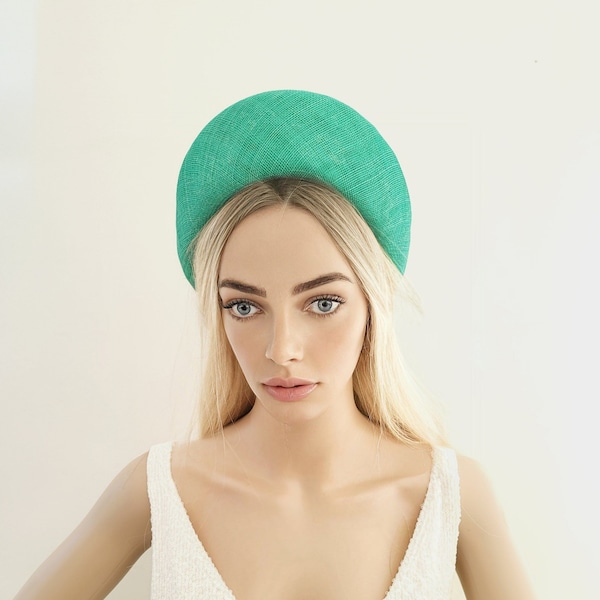 Green Halo Crown Fascinator Headband, Lightweight, Races Headpiece, 10 cms Wide,