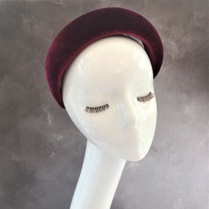 Extra Wide Burgundy Wine Red Velvet Deeply Padded headband alice band Matador Spanish Style 6 cms Wide