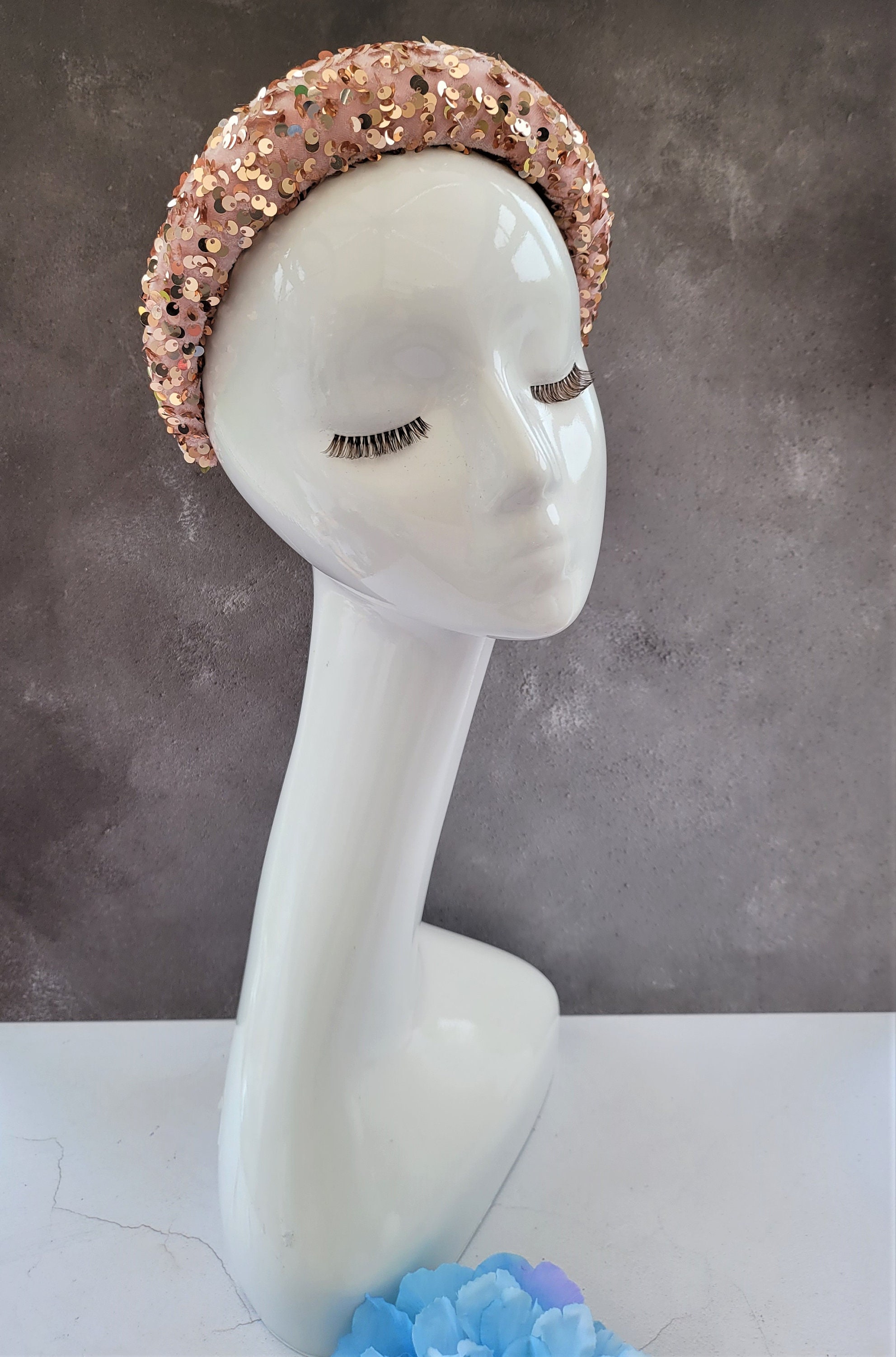 Pink Gold Sequin Headband Statement Padded Barbiecore Bachelorette Party NWT 10 Pink Party Dresses for a Barbie-core Bachelorette | Rocky  main image 3
