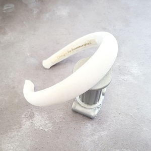 Ivory Velvet Padded headband, Bridal, hair band, with Plush Rounded Padding 2.5 cms wide