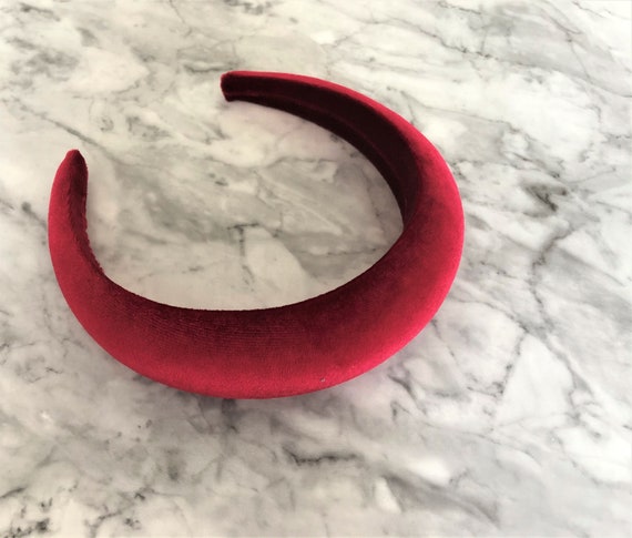 Haarband Haarreif breit gepolstert Polster Stirnband Haarschmuck 4 cm weiß rot