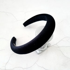 Black Velvet Padded headband, with Plush Rounded Padding 2.5 cms wide, halo style image 1