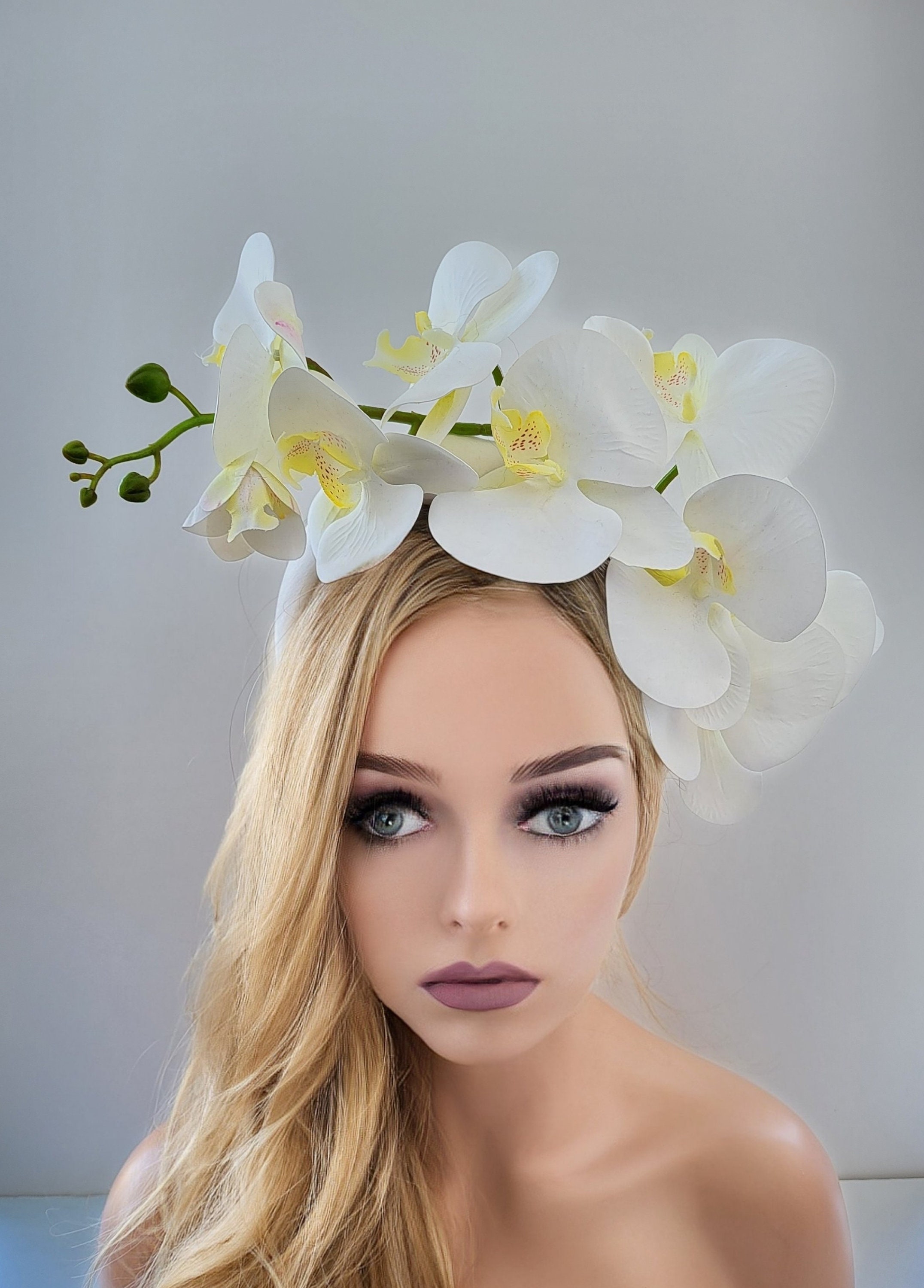 Ivory Orchid Flower Fascinator Headpiece Flower Crown - Etsy Singapore