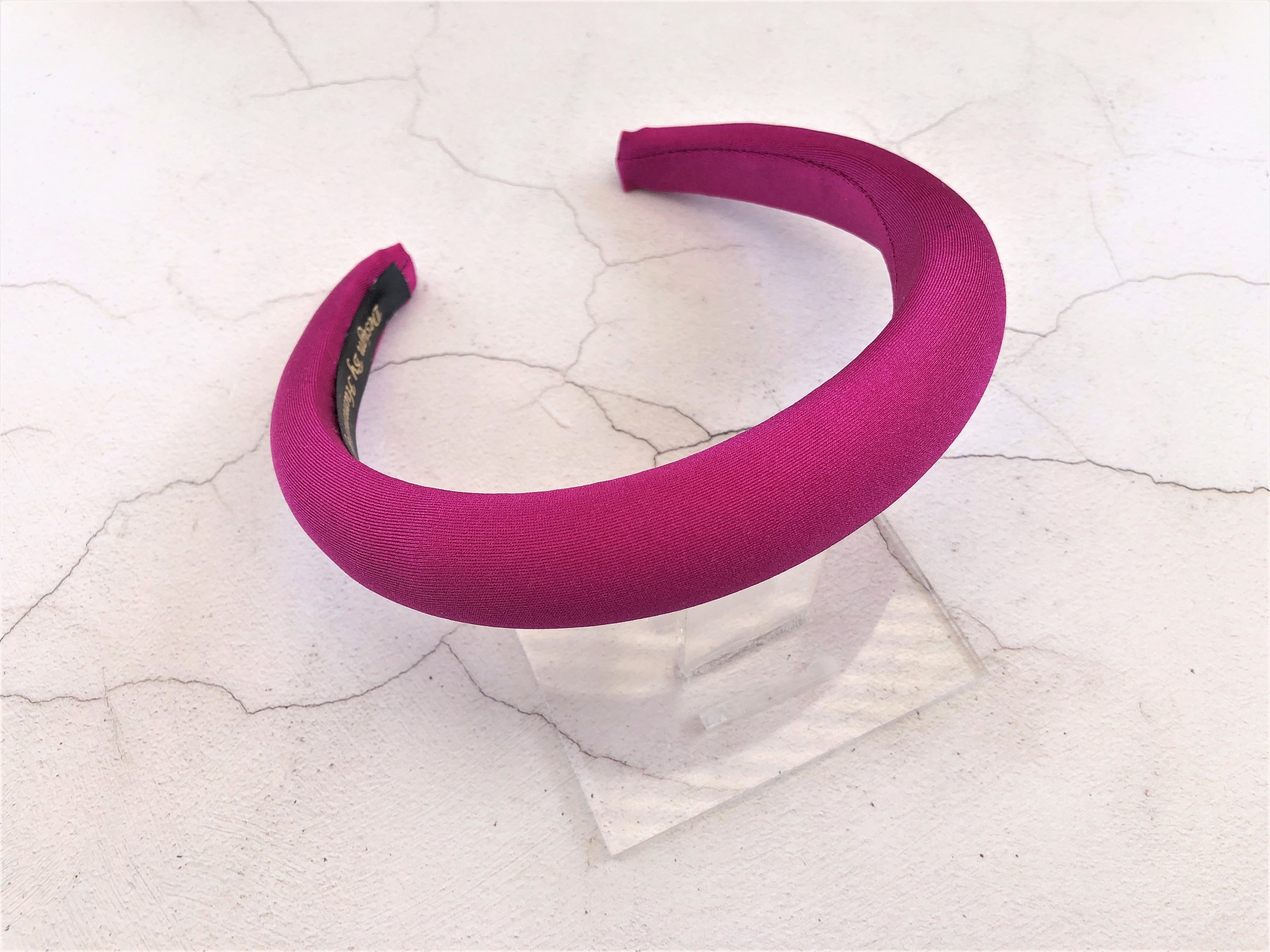 Classic Satin Padded Headband with Cc logo  - Blush Pink Satin Headbands – designbyhummingbird main image 3