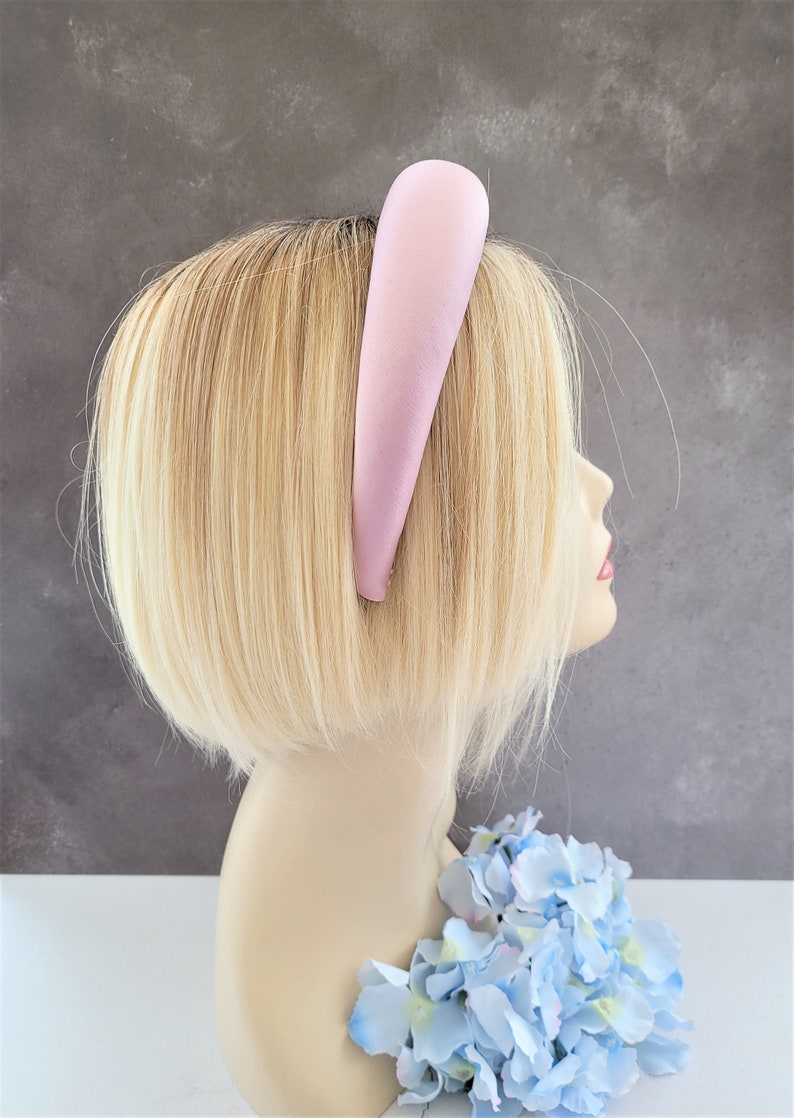 Candy Pink Duchesse Satin Deeply Padded Domed headband alice band hair band 4 cms Matador spanish style halo rounded padding image 4