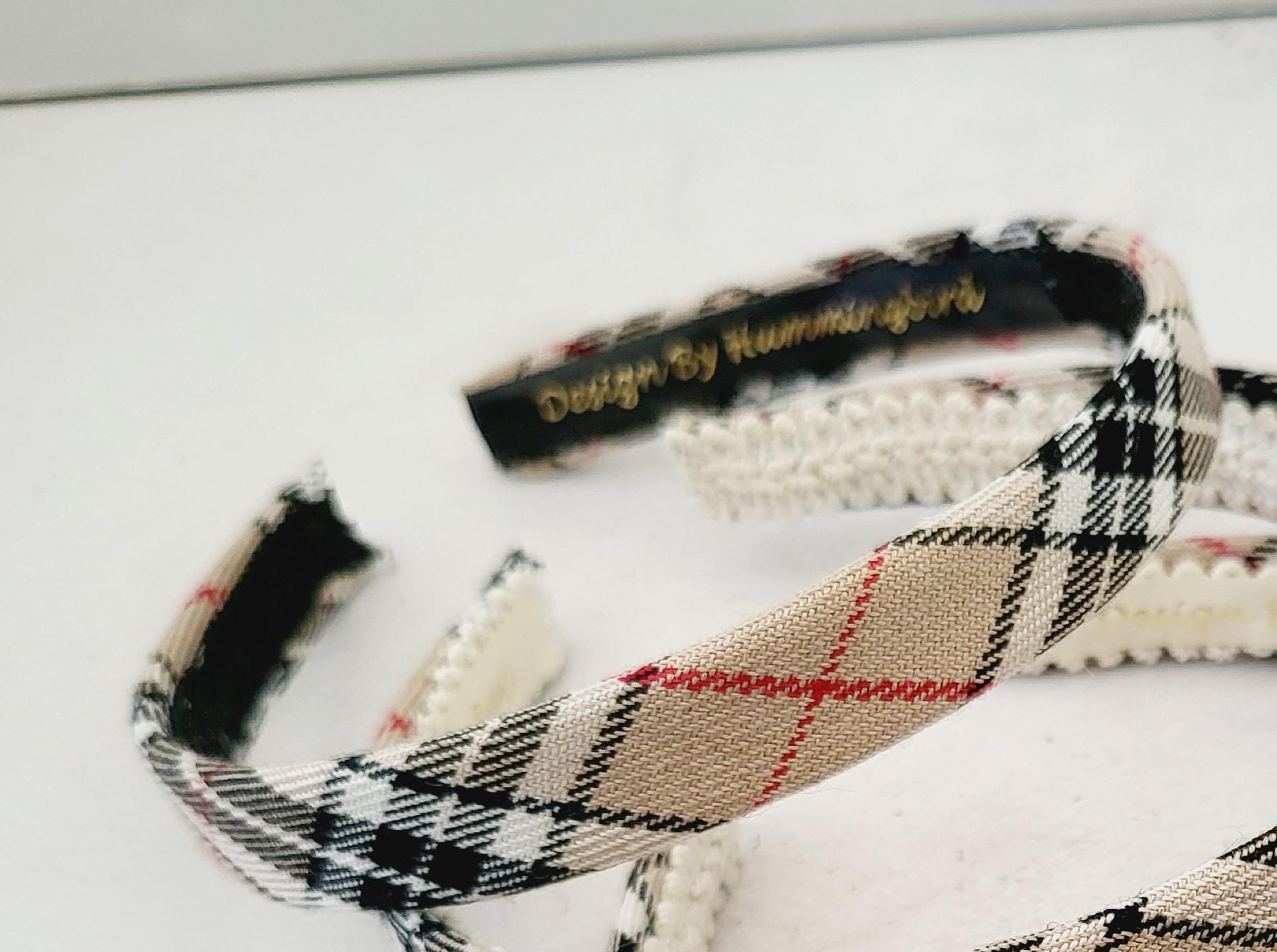 Tartan Plaid Alice Band, Beige Check Headband, 1.5 Cms - Etsy
