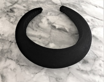 Black Velvet Deeply Padded headband, alice band, hair band, 4 cms Matador spanish domed style