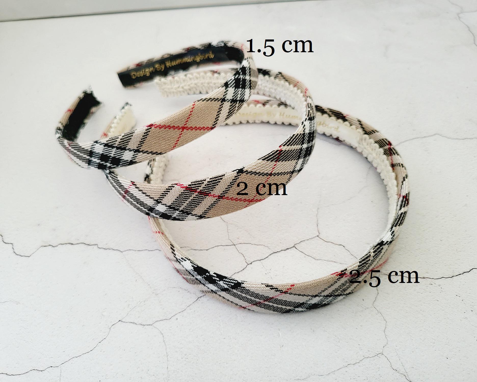 Beige Tartan Check Alice Band, Plaid Headband, Hair Band