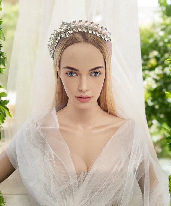 Embellished Crystal Padded Headband Amazon.com : NVENF Crystal Rhinestone Padded Headbands for  main image 2