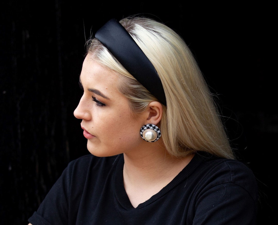 Buy Black Satin Wide Padded Headband, Alice Band, Cms Wide With Cm  Padding Stunning! Online in India