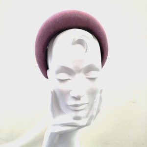 Dark Lilac Extra Wide Padded headband, Velvet Headpiece, 7 cms Wide, Bump headband
