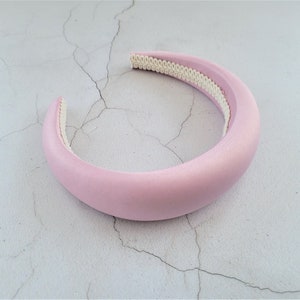 Candy Pink Duchesse Satin Deeply Padded Domed headband alice band hair band 4 cms Matador spanish style halo rounded padding image 9