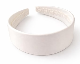 Bridal Ivory Silk Headband, Alice Band, Hair Band, 4 cm Wide Flat headpiece