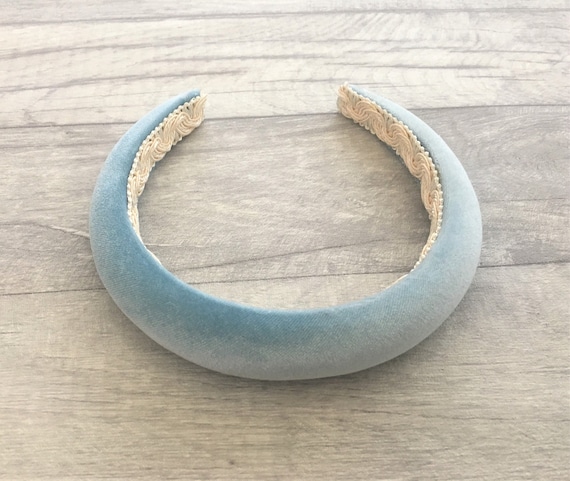 VELVET HAIR BAND BROAD LIGHT BLUE VELVET HAIR BAND BROAD LIGHT BLUE